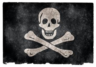 jolly roger grunge bandera