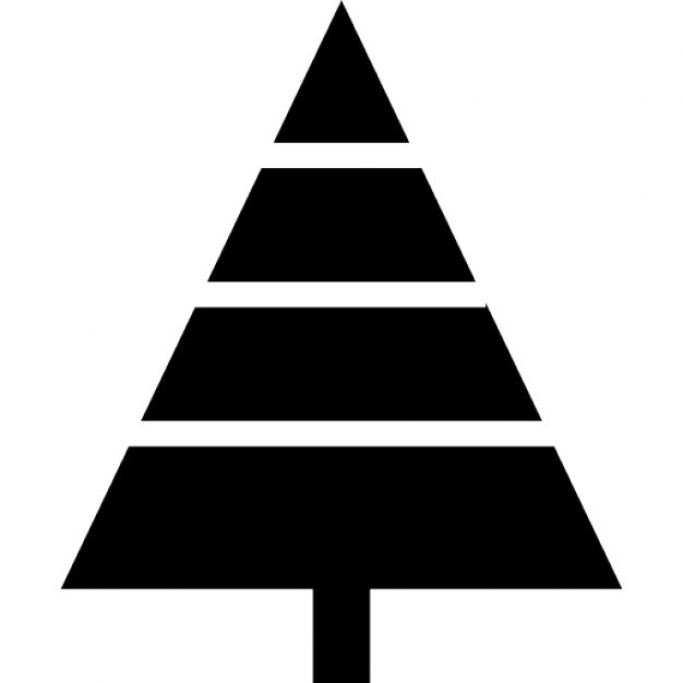 Tree triangular shape with roots Icons | Free Download