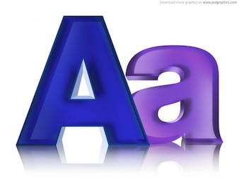 グローバルフォント 金属製のフォント : Uppercase and Lowercase Letter Templates