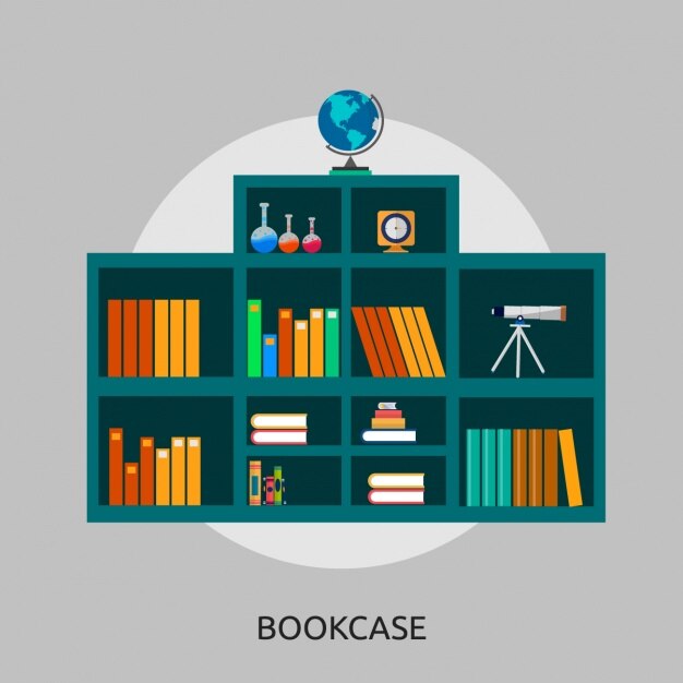 Vector Bookshelf Vector | Free Download