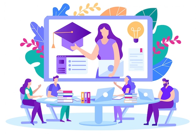 Certificate at end distance courses illustration. | Premium Vector