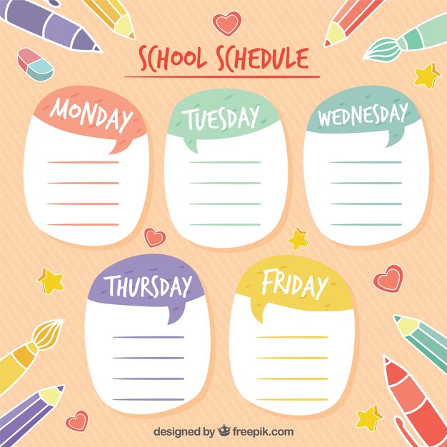 colorful school schedule with pink background_23 2147567392
