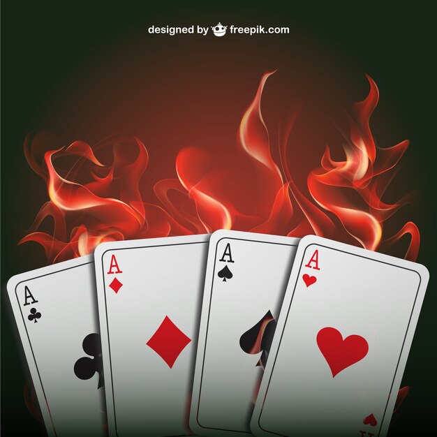 poker aces flames vector four cards clip freepik hearts vectors ago months