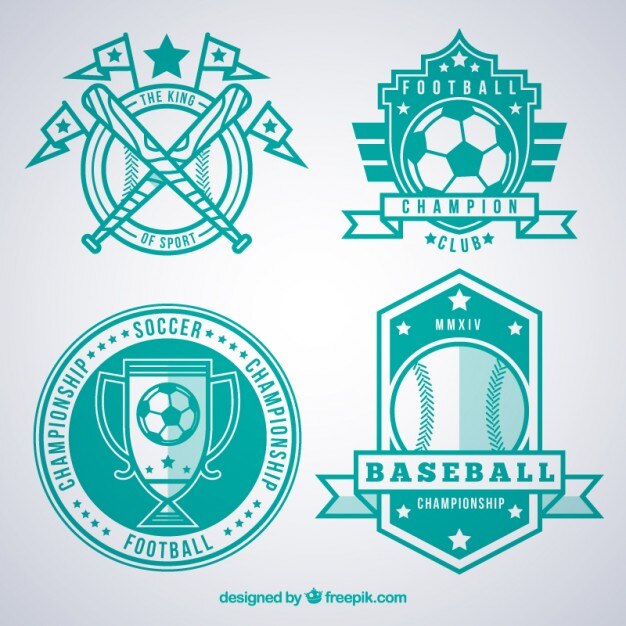 Free vector turquoise sport badges