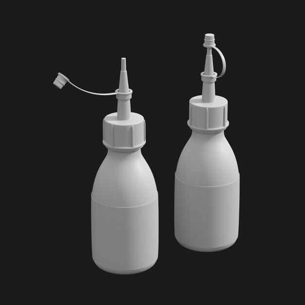Download Free Glue Bottle 002 3D Model – High-Quality Plastic Container
