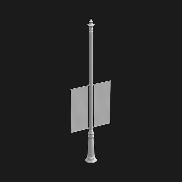Street Pole Banner 001 3D Model – Free Download