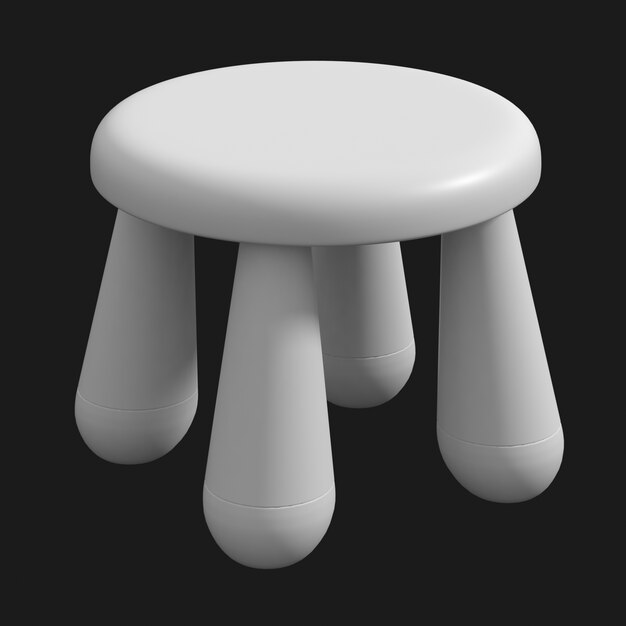 Kids Stool 001 3D Model: Premium Wooden Stool for Kids