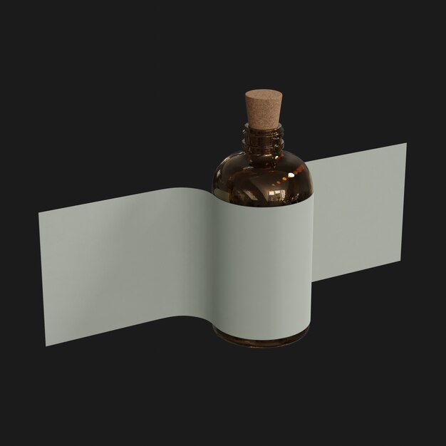 Bottle with Label 027 3D Model