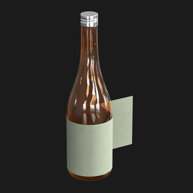 Bottle with Label 025 3D Model