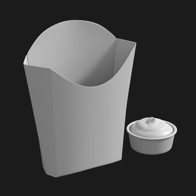 Get Your Free French Fries Box 001 3D Model Now!