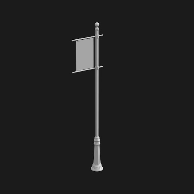 Street Pole Banner 002 3D Model – Elevate Your Outdoor Advertising