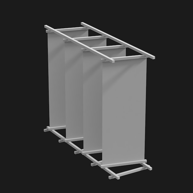 Long Exhibition Display 001 3D Model – Elevate Your Virtual Exhibits