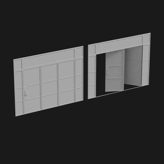 Folding Doors 001 3D Model – High-Quality Free Download