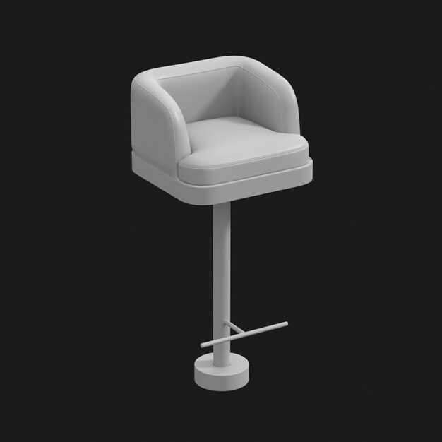 Kitchen Stool 001 3D Model: Enhancing Home Decor with Stylish Furniture