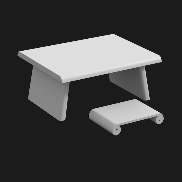 Download Free 3D Model Template: Japanese Table 001