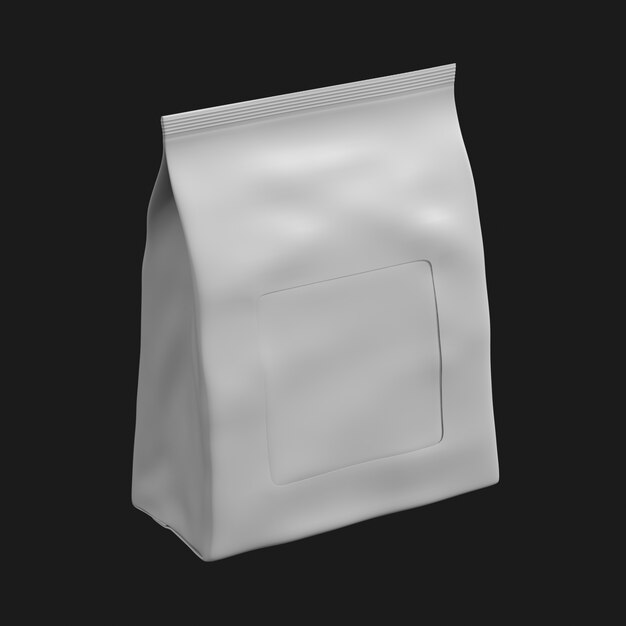 Paper Bag with Label 001 3D Model