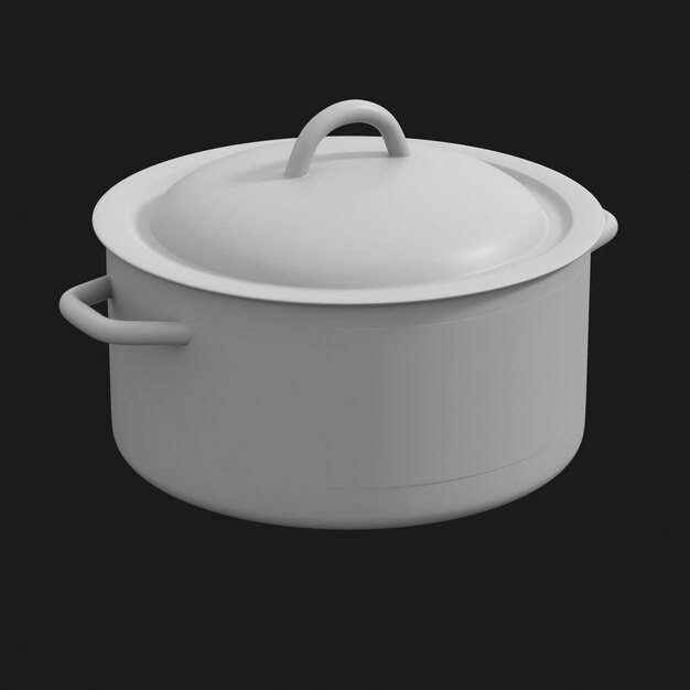 Download Free Enamel Pot 001 3D Model – Kitchen Supplies