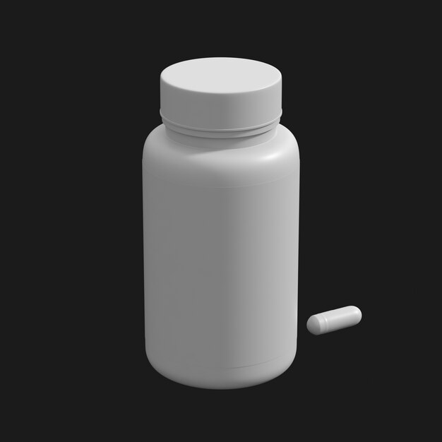 Pill Jar 001 3D Model