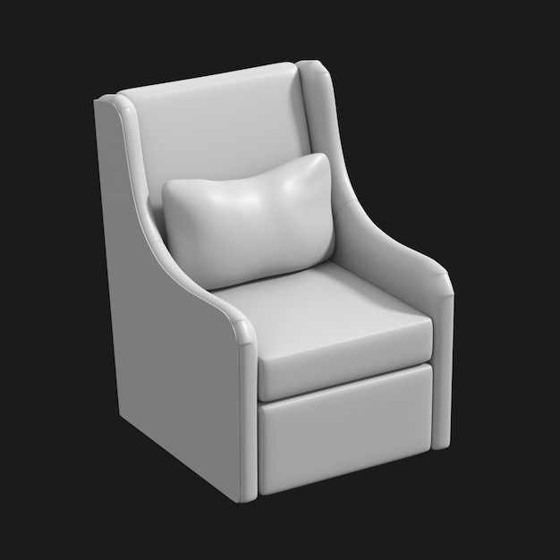 Armchair With Cushion 001 3D Model