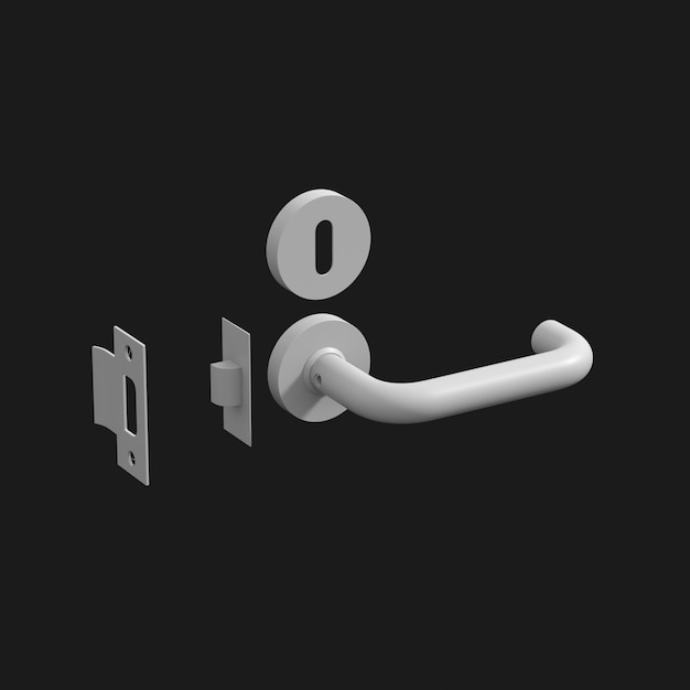 Lever Steel Keyhole 001 3D Model – Free Download