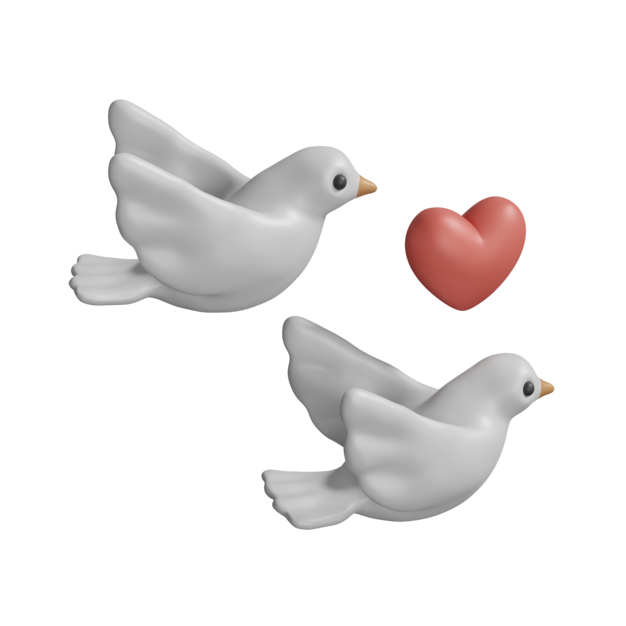 Icono de pájaros enamorados