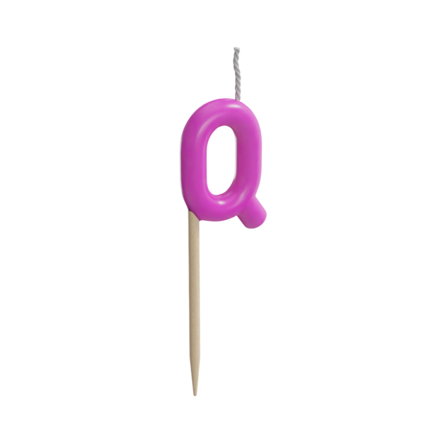 생일 촛불 문자 Q