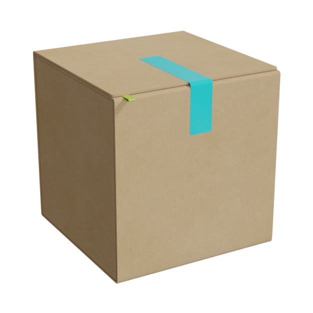 Caja con sticker