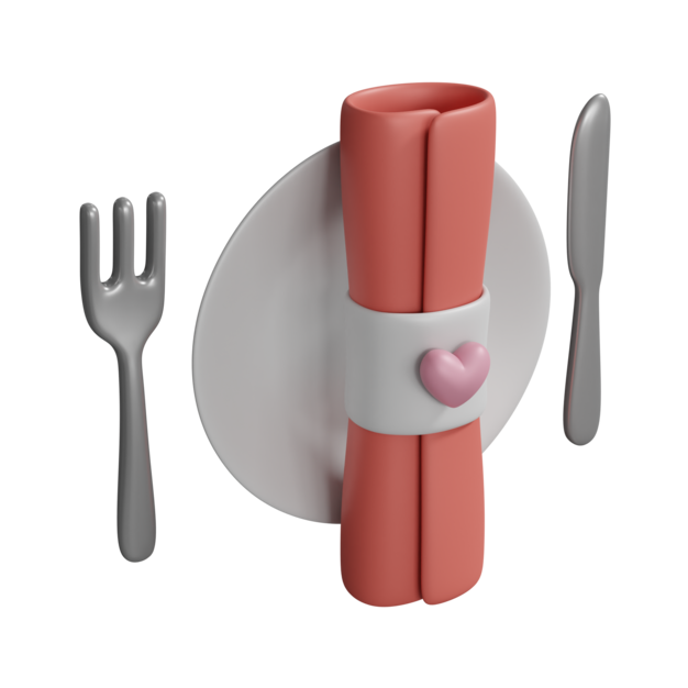 Icono de cena romántica