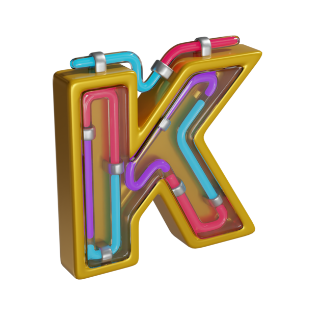 Icono de letra K con LED