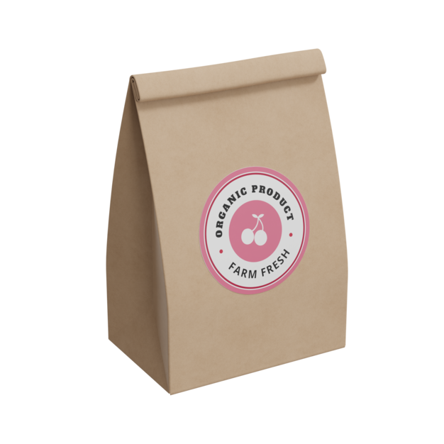Tasche mit Etikett