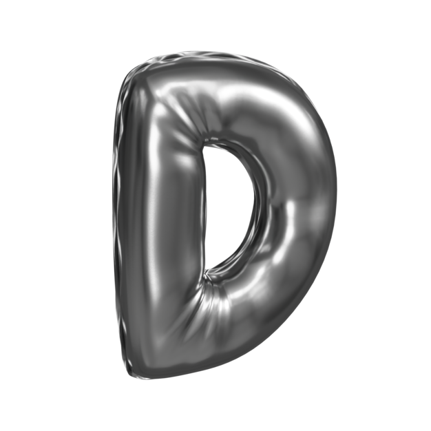 Balon Foil Huruf D Perak