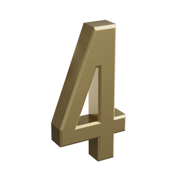 Goldene metallische Nummer Vier