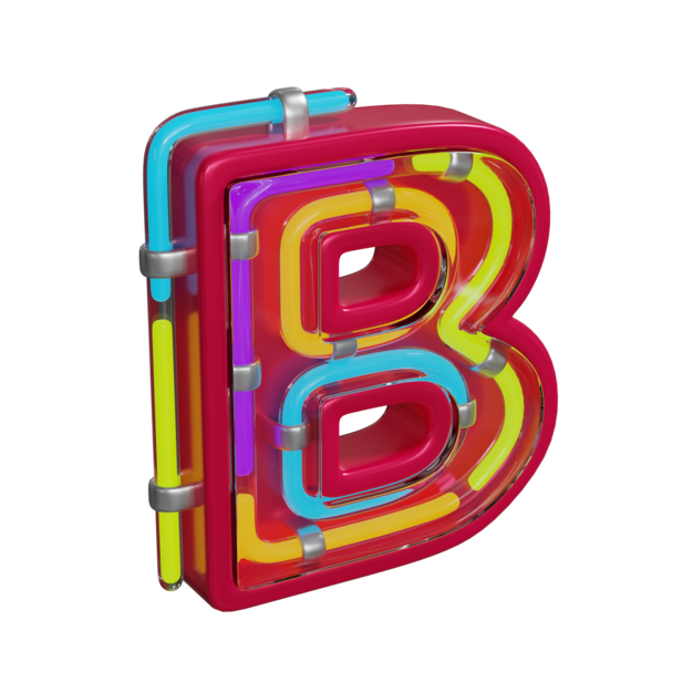 Icona lettera B illuminata a LED