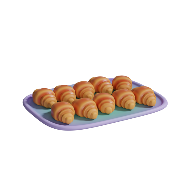 Tray With Croissants Icon