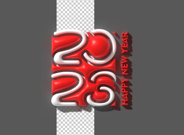 Bezpłatny plik PSD 2023 szczęśliwego nowego roku 3d render tekst typografia projekt baner plakat ilustracja 3d