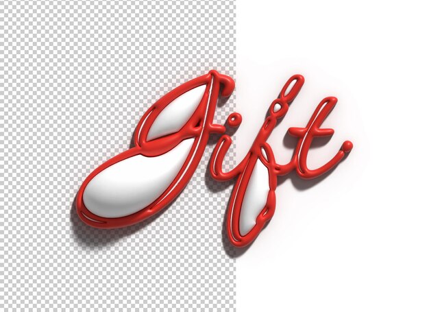 3D Gift Lettering Typograficzny projekt ilustracji 3D