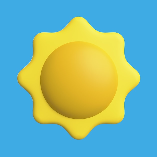 3d Ikona Warunków Pogodowych Ze Słońcem