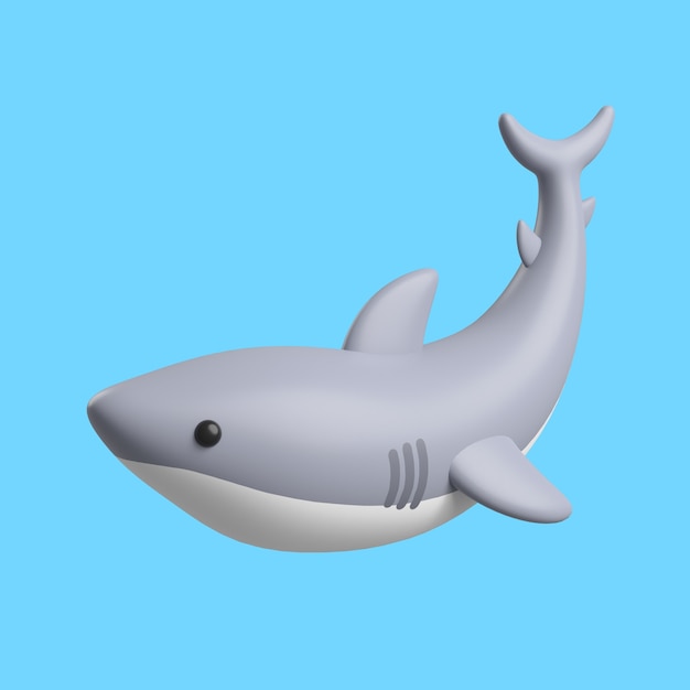 3D ikona ze zwierzęciem wodnym