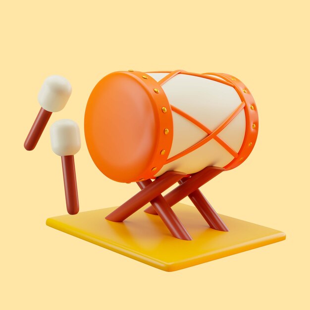 3d ilustracja bębna ramadan