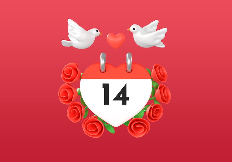 Bezpłatny plik PSD 3d ilustracja celebracja walentynki