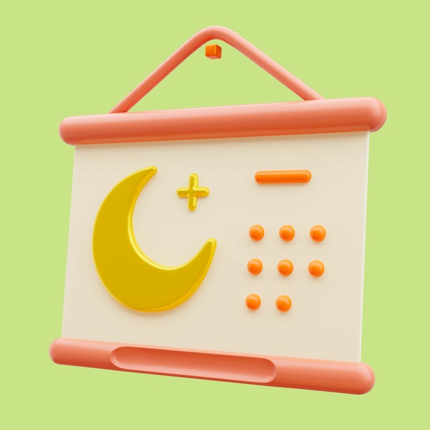 3d ilustracja kalendarza ramadan