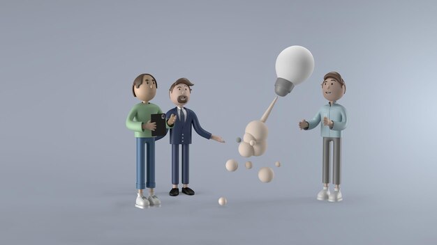 3d ilustracja kreskówka mężczyzn