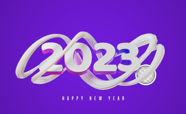 Bezpłatny plik PSD 3d ilustracja nowego roku 2023