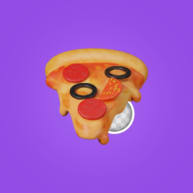 3d ilustracja pysznej pizzy