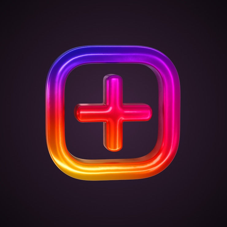 Bezpłatny plik PSD 3d instagram dodać ikonę