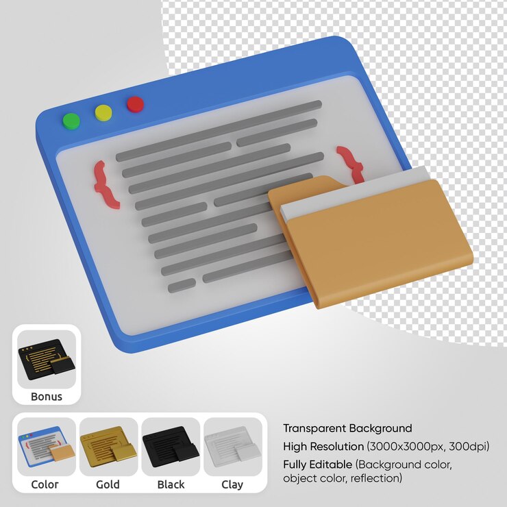 Bezpłatny plik PSD 3d kodowanie internetowe z folderem