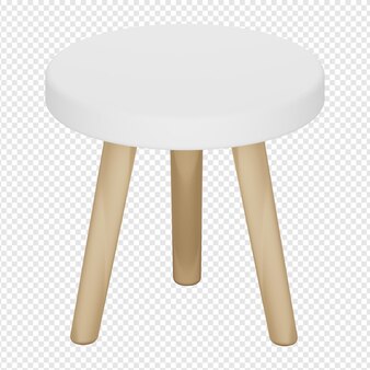 3d na białym tle renderowanie ikony stołu psd