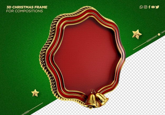 Bezpłatny plik PSD 3d ramka świąteczna dekoracja do kompozycji