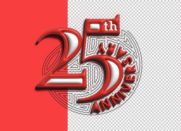 3D Renderowanie 25-lecia obchodów rocznicy projektu PNG