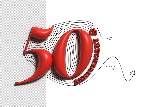 Bezpłatny plik PSD 3d renderowanie 50-lecia obchodów rocznicy projektu png